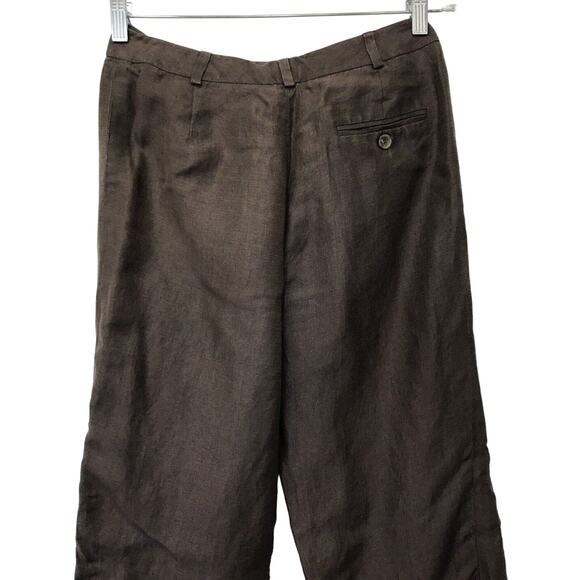 Anne Klein New York Pants Womens 4 Brown Linen Silk - Picture 6 of 9